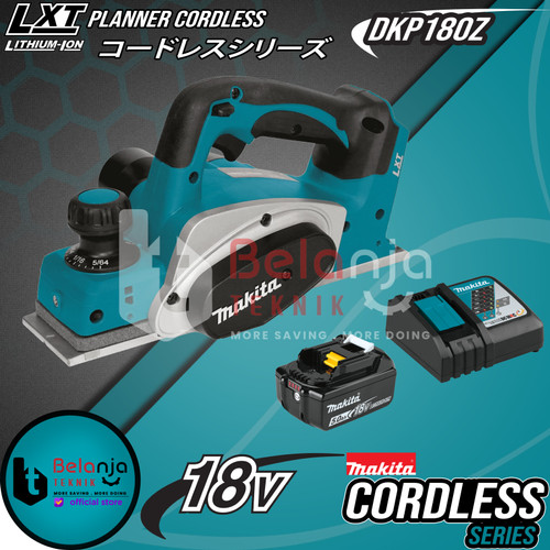[EZM.3501624] Makita Mesin Planner Cordless DKP180Z Serut Kayu + Baterai Set 18V 5AH