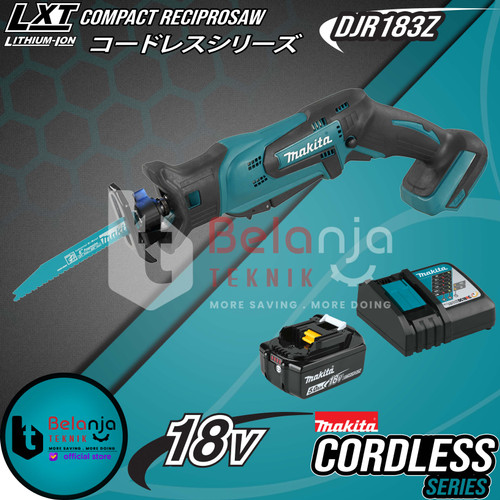 [EZM.3501629] Makita Mesin Compact Reciprosaw DJR183Z Cordless 18V + Baterai Set 5AH