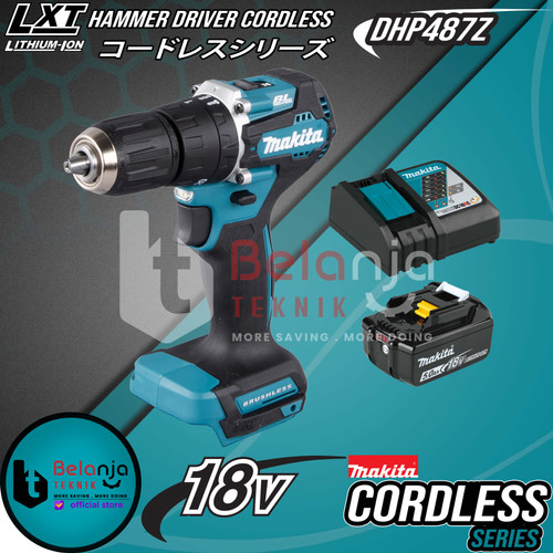 [EZM.3501633] Makita Cordless Hammer Driver Drill DHP487Z Mesin Bor + Baterai 18V