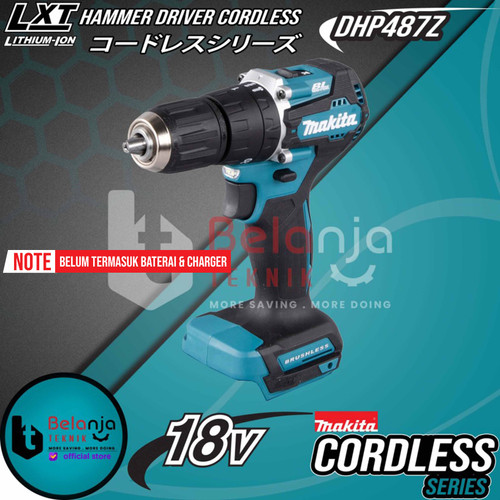 [EZM.3501634] Makita Cordless Hammer Driver Drill DHP487Z Mesin Bor Baterai 18V set