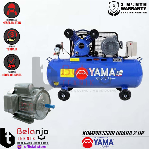 [EZM.3501636] Yama EVO Air Compressor 2 HP Unloaded Kompressor Udara + Dinamo 3 HP