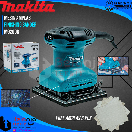 [EZM.3501668] Makita Mesin Amplas Poles Kotak M 9200 B 180 Watt Palm Sander M9200B