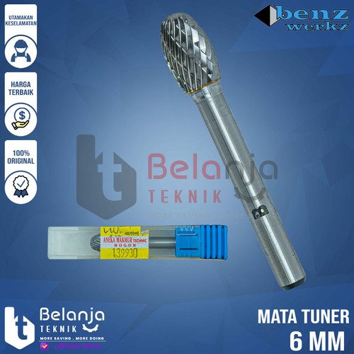 [EZM.3501680] Benz Mata Tuner 6 MM Tungsten Carbide Rotary File Bor Cuner EX1016 6mm