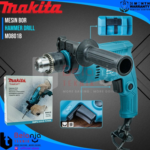 [EZM.3501702] Makita MT Mesin Bor Tembok Tangan M0801B Impact Drill 16 MM M 0801 B