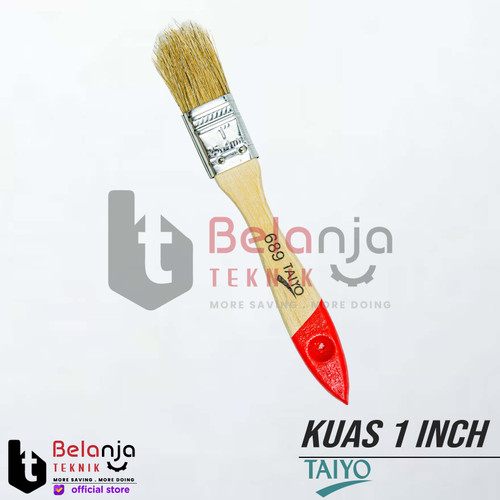 [EZM.3501743] Taiyo Kuas Cat 1 Inch Kuas Cat Tembok Gagang Kayu Paint Brush 1" In