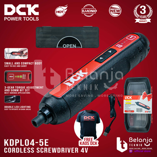 DCK Mesin Bor Obeng Baterai Cordless KDPL04-5E Screwdriver KDPL 04-5 E