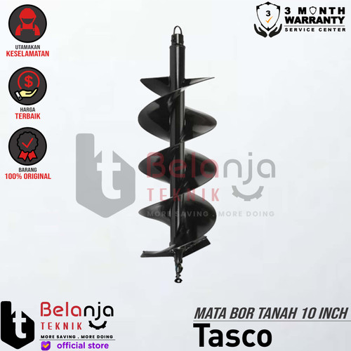 [EZM.3501775] Tasco Mata Bor Tanah 10 Inch Earth Auger Penggali Lobang Biopori 250MM