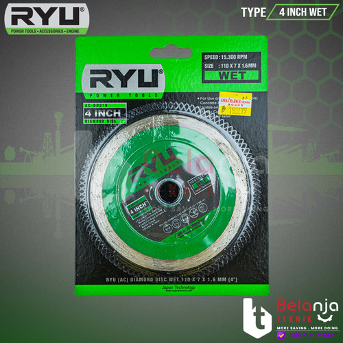 [EZM.3501809] Ryu Diamond Disc Wet 110 X 7 X 1.6 MM 4" Mata Potong Keramik Basah