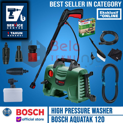 [EZM.3501815] BOSCH Mesin Cuci Aquatak 120 Bar AQT Jet Cleaner DIY Car Cleaning Kit