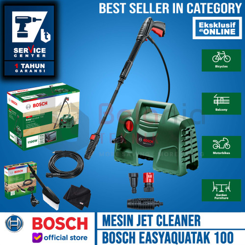 [EZM.3501822] BOSCH Jet Cleaner AQT 100 Aquatak 100 Bar + DIY Car Wash Cleaning Kit