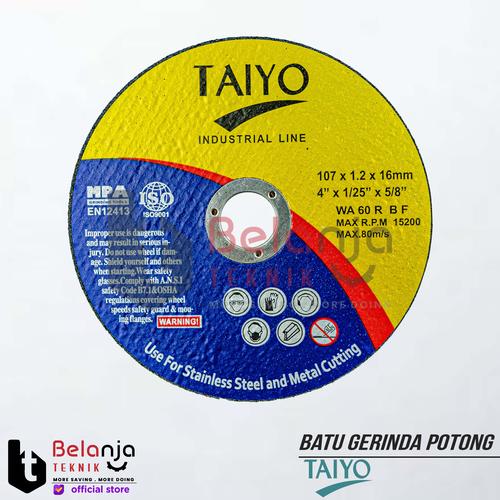 [EZM.3501986] Taiyo Batu Gerinda Potong Besi Stainless 4" Inch X 1.2mm Mata Potong
