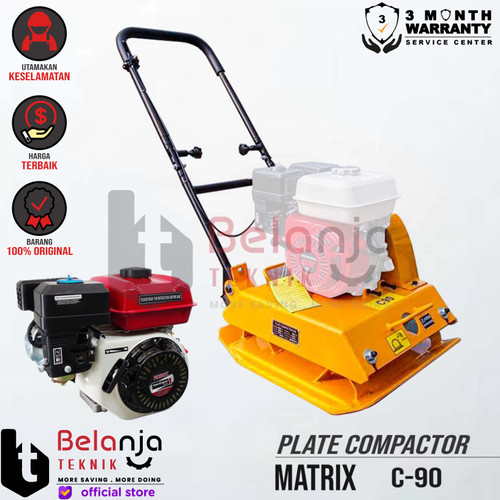 [EZM.3502063] Matrix Plate Compactor C-90 Mesin Stamper Kodok + Engine China GX200