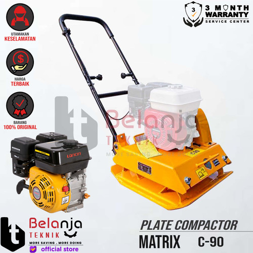 [EZM.3502066] Matrix Plate Compactor C-90 Mesin Stamper Kodok + Engine Loncin G 200