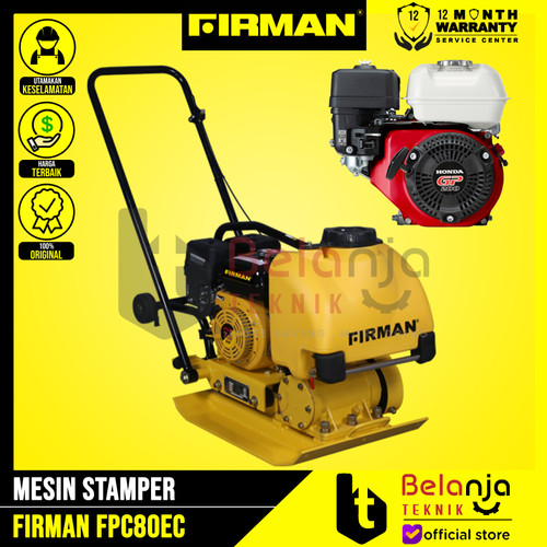 [EZM.3502068] Firman Plate Compactor FPC 80 EC Mesin Stamper + Honda GP 200 Jialing