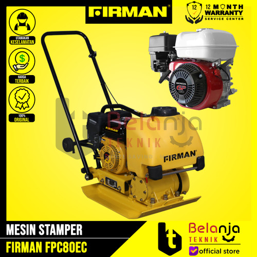 [EZM.3502069] Firman Plate Compactor FPC 80 EC Mesin Stamper + Honda GP 160 Jialing