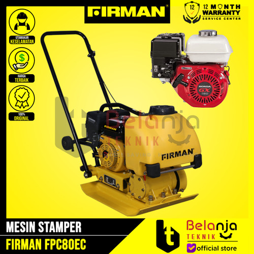 [EZM.3502072] Firman Plate Compactor FPC 80 EC Mesin Stamper + Honda GX 160 Jialing