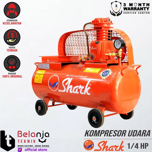 [EZM.3502161] Shark Air Compressor 0.25 HP Kompresor Angin + Dinamo 1HP 1 Phase