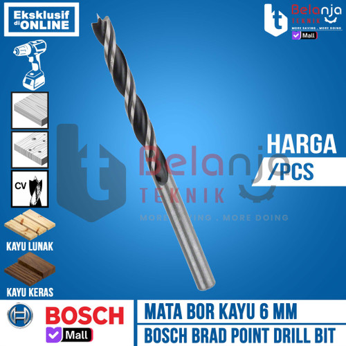 [EZM.3502176] Bosch Brad Point Wood Drill Bits 6 MM X 93 MM Mata Bor Kayu 6MM