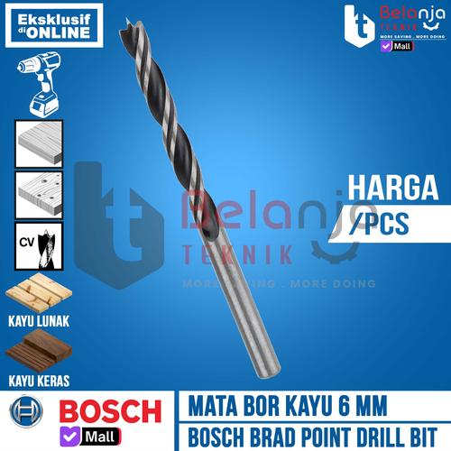 [EZM.3502176] Bosch Brad Point Wood Drill Bits 6 MM X 93 MM Mata Bor Kayu 6MM