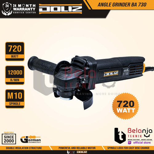 [EZM.3502196] Doliz Angle Grinder BA730 720W Mesin Gerinda Tangan Listrik 4 Inch