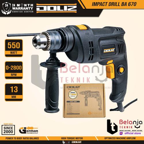 [EZM.3502197] Doliz Impact Drill Variable Speed BA670 550W Mesin Bor Beton 13MM