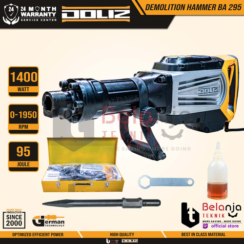 [EZM.3502199] Doliz Demolition Hammer BA 295 1400 Watt Mesin Bobok Beton HEX 95 J