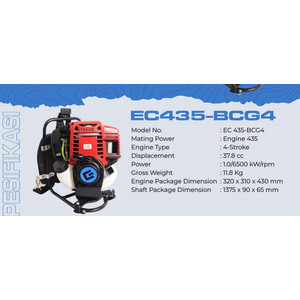 [EZM.3502252] AIPower Brush Cutter 4 Tak EC435-BCG4 Mesin Potong Rumput Gendong