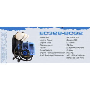 [EZM.3502253] AIPower Brush Cutter 2 Tak EC328-BCG2 Mesin Potong Rumput Gendong