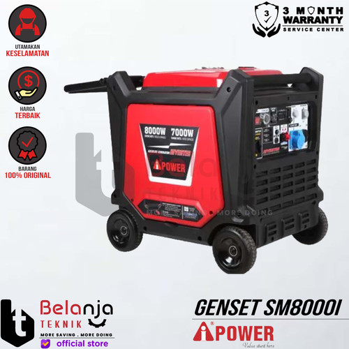 [EZM.3502257] AIPower Genset SM8000I Generator Bensin 8000 Watt Manual Starting
