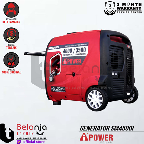 [EZM.3502258] AIPowe Smart Inverter Generator SM4500I Genset Portable Recoil 4000 W