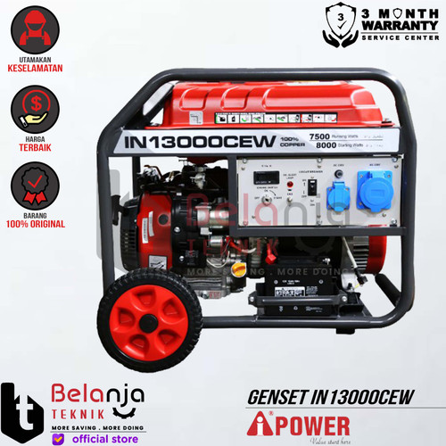 [EZM.3502263] AIPower Genset IN13000CW Generator Bensin 8000 Watt Manual Starting