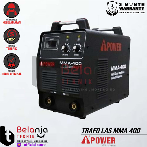 [EZM.3502276] AIPower Mesin Trafo Las DC Inverter MMA 400 Travo Las IGBT 3 Phase