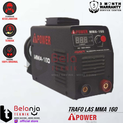 [EZM.3502277] AIPower Mesin Trafo Las DC Inverter MMA 160 Travo Las IGBT 4500 Watt