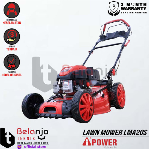 [EZM.3502279] AIPower Lawn Mower LMA20S Mesin Potong Rumput Dorong Bensin 20 Inch
