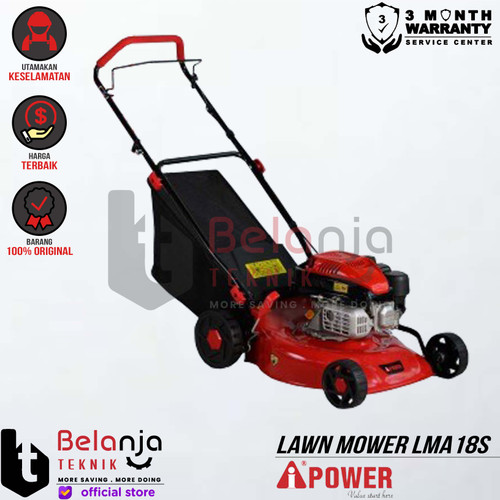 [EZM.3502280] AIPower Mesin Potong Rumput Dorong LMA18S 4 Tak 18 Inch Otomatis
