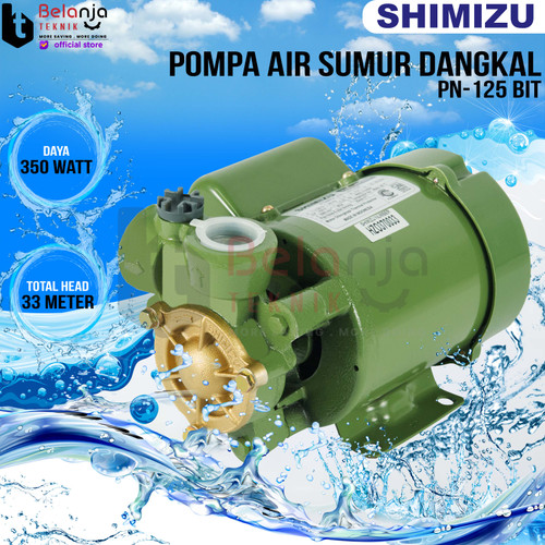 [EZM.3502288] Shimizu Pompa Air Sumur Dangkal PN 125 Bit 9 Meter Water Pump PN125BIT