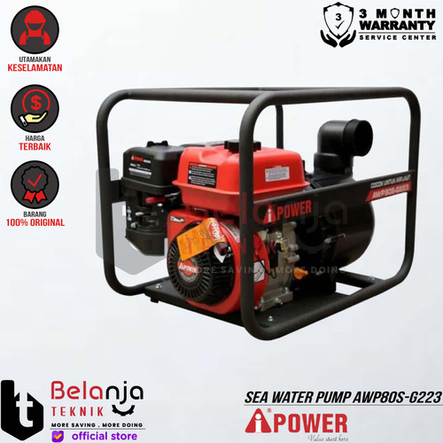 [EZM.3502291] AIPower Pompa Irigasi Air Laut AWP80S-G223 3 Inch Sea Water Pump 3" In