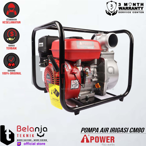 [EZM.3502292] AIPower Pompa Air Irigasi CM80 3 Inch Bensin Clean Water Pump 3" In 7M