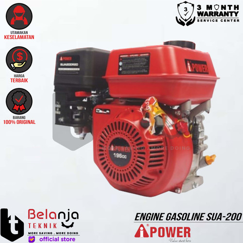 [EZM.3502316] AIPower Engine Gasoline SUA-200 Plus 6.5 HP Mesin Penggerak Bensin