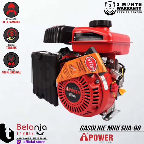[EZM.3502317] AIPower Gasoline Mini Engine SUA-98 Mesin Penggerak Bensin SUA98