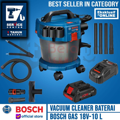 [EZM.3506399] Bosch Mesin Sedot Debu Cordless GAS 18V-10L + Baterai Procore 18V 4 AH