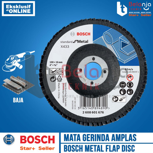 [EZM.3502353] Bosch Flap Disc Metal Mata Batu Gerinda Amplas Susun 4 Inch Grit 60 4"