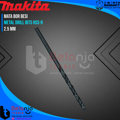 [EZM.3502373] Makita Mata Bor Pelubang Besi 2.5 MM Metal Drill Bits HSS-R 2.5MM