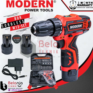 [EZM.3502396] MODERN M13 Bor Cordless Drill Baterai 12 V Batre Tanpa Kabel M 13 Set