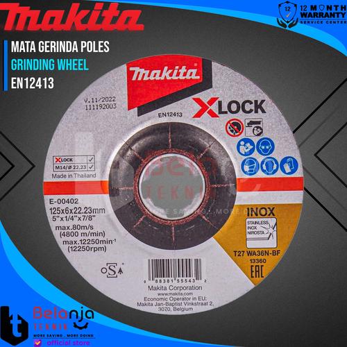 [EZM.3502414] Makita Grinding Wheel Stainless XLock 5 Inch X 6 MM Mata Gerinda Poles