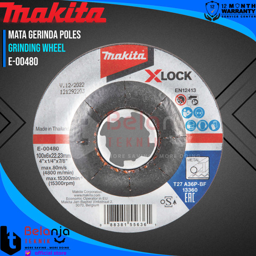 [EZM.3502416] Makita Grinding Wheel XLock 4 Inch X 6 MM Mata Gerinda Poles Besi