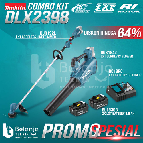 [EZM.3502431] Makita Combo Kit DLX2398 Blower + Brush Cutter Cordless Potong Rumput