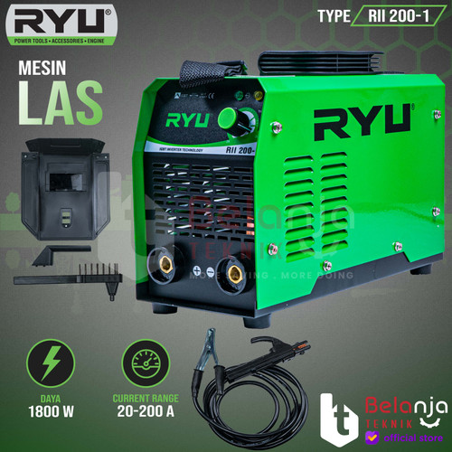 [EZM.3502487] Ryu Travo Las Inverter RII 200-1 IGBT 2200 Watt Mesin Trafo Las