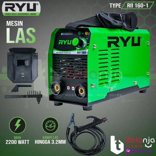 [EZM.3502488] Ryu Travo Las Inverter 160A RII 160-1 IGBT 1800 Watt Mesin Trafo Las