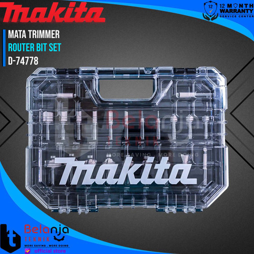 [EZM.3502505] Makita Router Bit Set 22 Pcs Mata Trimmer Profil Kayu 8 MM D-74778